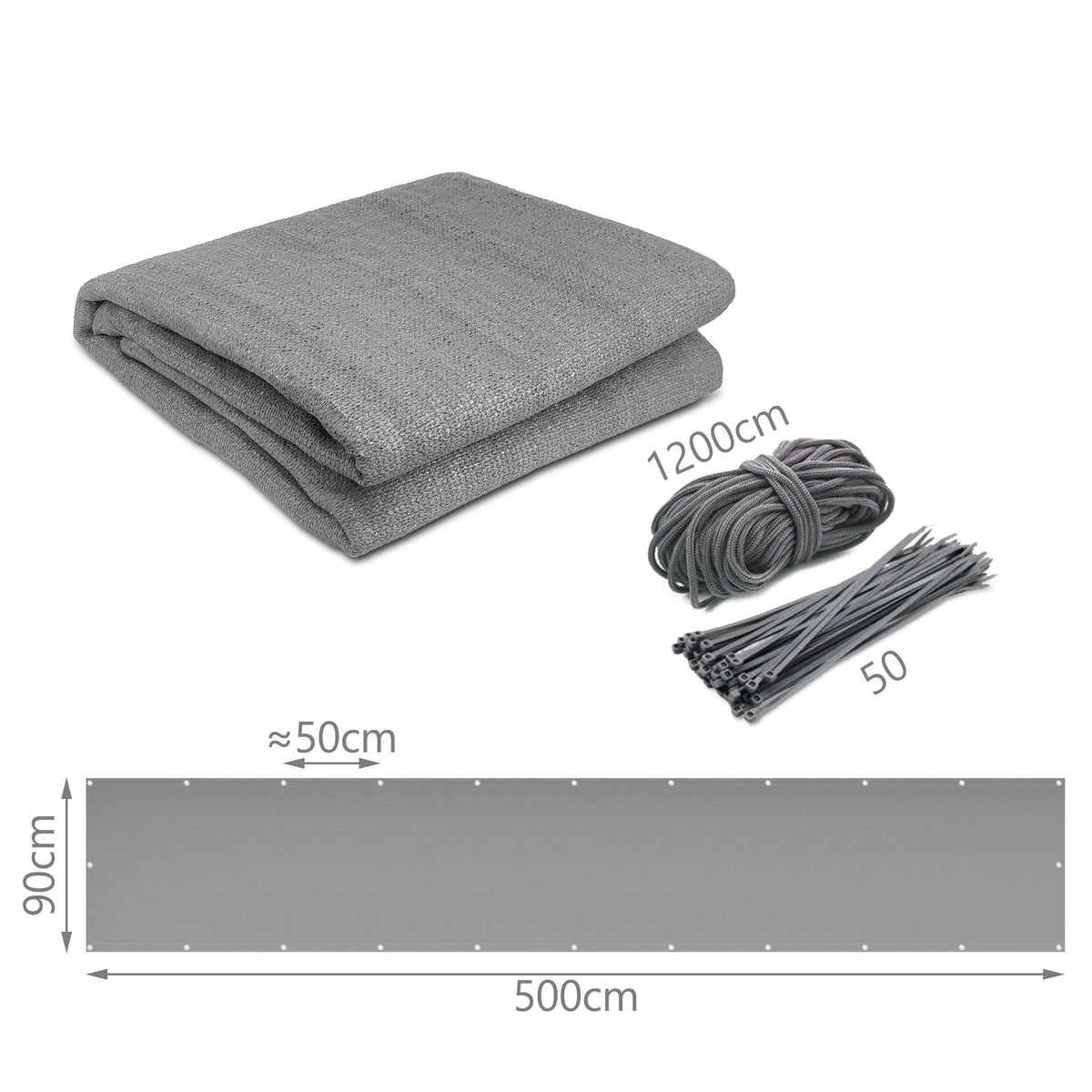HaiTaoSy Balkon Sichtschutz – 75x950 Cm, HDPE, Wetterfest & UV-beständig, Mit Alu-Ösen