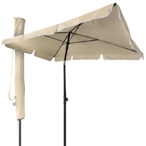 Sonnenschirm für Balkon, 200 × 125 cm, Knickbarer Balkonschirm Rechteckig, Beige - vounot