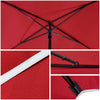 Sonnenschirm für Balkon, 200 × 125 cm, Knickbarer Balkonschirm Rechteckig, Rot - vounot