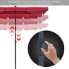 Sonnenschirm für Balkon, 200 × 125 cm, Knickbarer Balkonschirm Rechteckig, Rot - vounot