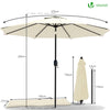 Sonnenschirm für Balkon, 270 cm, Knickbarer Balkonschirm mit Schutzhülle, Beige - VOUNOT DE