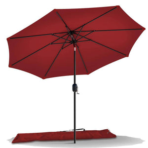 Sonnenschirm für Balkon, 270 cm, Knickbarer Balkonschirm mit Schutzhülle, Rot - VOUNOT DE